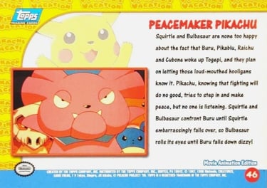 46 Peacemaker Pikachu Topps Pokémon The First Movie back