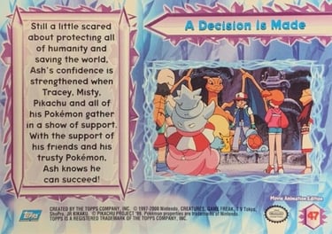 47 A Decision is Made Topps Pokémon The Movie 2000 back