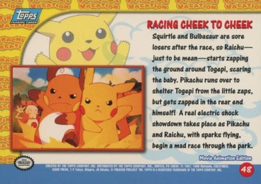 48 Racing Cheek To Cheek Topps Pokémon The First Movie back