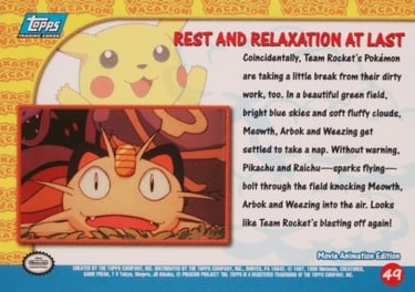 49 Rest And Relaxation At Last Topps Pokémon The First Movie back