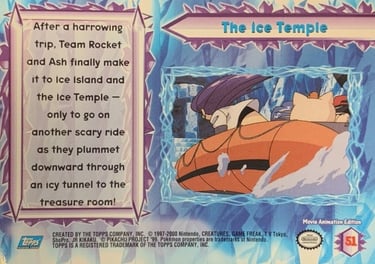 51 The ice Temple Topps Pokémon The Movie 2000 back