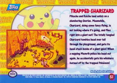 51 Trapped Charizard Topps Pokémon The First Movie back