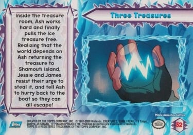 52 Three Treasures Topps Pokémon The Movie 2000 back