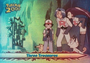 52 Three Treasures Topps Pokémon The Movie 2000 rainbow foil