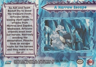 53 A Narrow Escape Topps Pokémon The Movie 2000 back