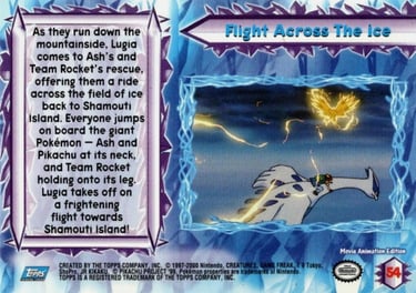 54 Fligth Across The Ice Topps Pokémon The Movie 2000 back