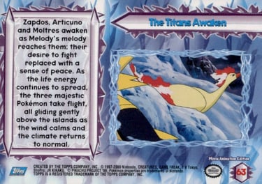 63 The Titans Awaken Topps Pokémon The Movie 2000 back