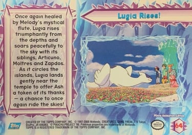 64 Lugia Rises ! Topps Pokémon The Movie 2000 back