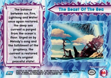 66 The Beast Of The Sea Topps Pokémon The Movie 2000 back