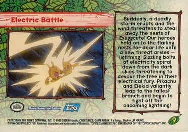9 Electric Battle Topps Pokémon The Movie 2000 back