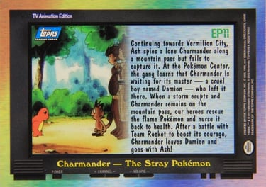 EP11 Charmander - The Stray Pokémon Topps Pokémon series 2 US back