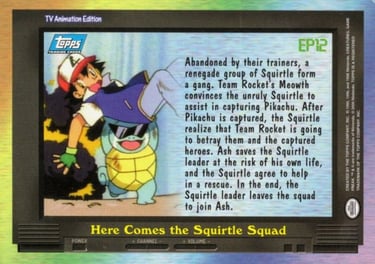 EP12 Here Comes the Squirtle Squad Topps Pokémon series 2 US back