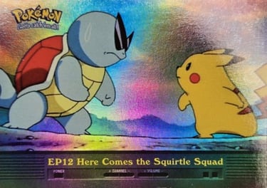 EP12 Here Comes the Squirtle Squad Topps Pokémon series 2 US rainbow foil