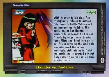 EP23 Haunter vs Kadabra Topps Pokémon series 2 US back