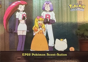 EP25 Pokémon Scent-Satoin Topps Pokémon series 2 US silver foil