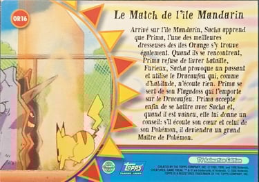 OR16 Le Match de l'île Mandarin topps série 2