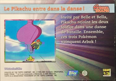 Snaps13 Le Pikachu entre dans la danse ! topps série 3 Jotho