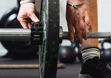 Barre de musculation chargée 