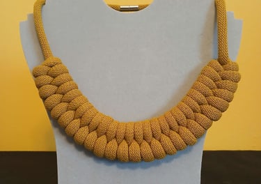 a necklace modeling for the picture