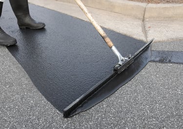Seal coating parking lot