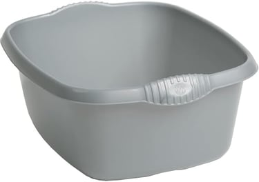 a plastic bucket with a handle and a handle