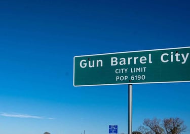 Gun Barrel City Signage