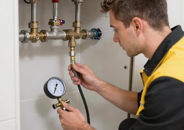 a man riding a skateboard down a street next to tall buildings