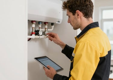 a man riding a skateboard down a street next to tall buildings