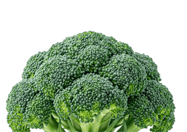 Közelkép egy friss, zöld brokkoli fejéről, texturált.