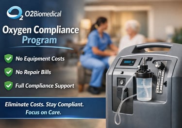 Oxygen concentrator machine for an O2Biomedical Oxygen Compliance Program.