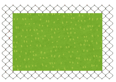 QRectangular grass field with a pathway