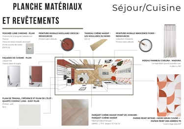 extrait d'un dossier de synthèse - planche matériaux et revêtements