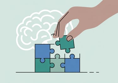 a person's hand is placing a puzzle piece of puzzle pieces