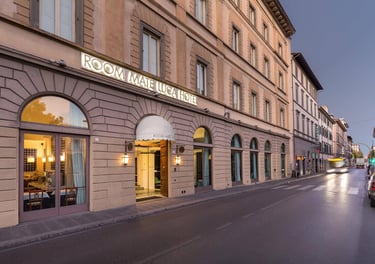 Urban façade from the Room Mate Luca hospitality project carried out by BRB Engineering srl.