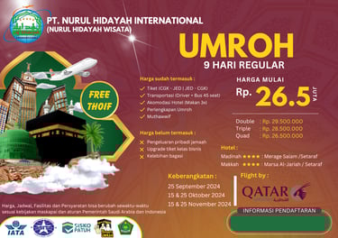 harga paket biaya umroh september oktober november 2024