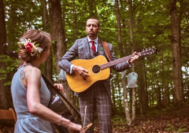 cellist and guitarist, photo by Vanessa Wheeler of All Occasions Photo