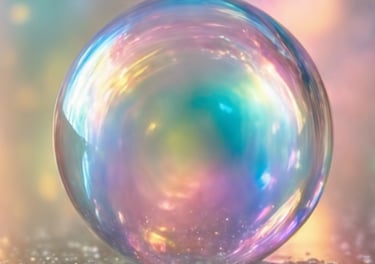 une bulle de savons avec des reflets multicoloress