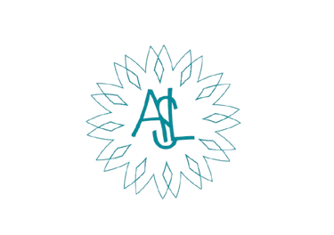 Logo de l'auteure Anne-Sophie Loriot - Ses initiales avec un soleil stylisé bleu.