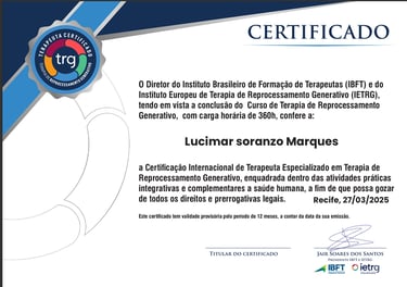 certificado terapeuta TRG
