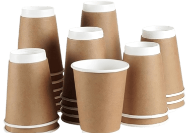 a group of disposable paper coffee cups 