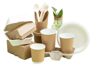 a bunch of paper cups and paper plates