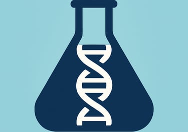 icone ilustrativo de becker com logo de DNA 