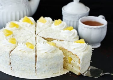 Torta de abacaxi com coco