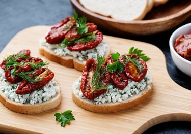 Sanduíche de ricota e tomate seco