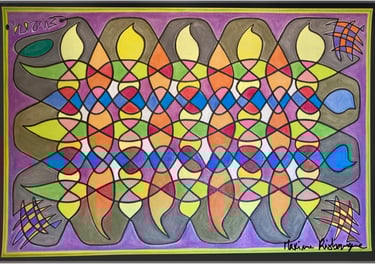 Toile tableau lampe Ligne couleurs maxime Risbourque