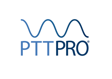 Logotipo de PTTPRO, marca especializada en radios comerciales, DMR y PoC en gamas: Básica y Media-A