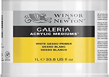 The white gesso primer I use to prime my canvas before painting