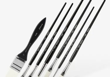 The paintbrushes I use in my painting process