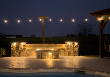 Outdoor Living Space with Lights