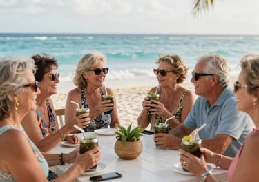 A curved facade covered in white latticework